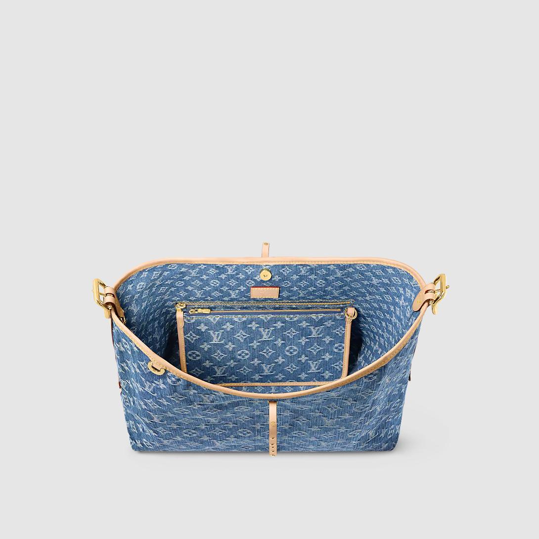 Túi Louis Vuitton Carryall Mm Monogram Denim Nữ Xanh Dương